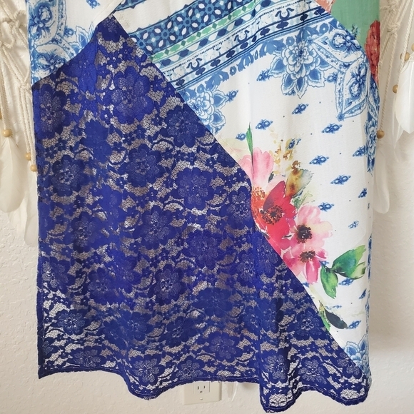 Soft Surroundings Enchanted Garden Mixed-Media Boho Sleeveless Maxi Dress XS - Picture 5 of 11